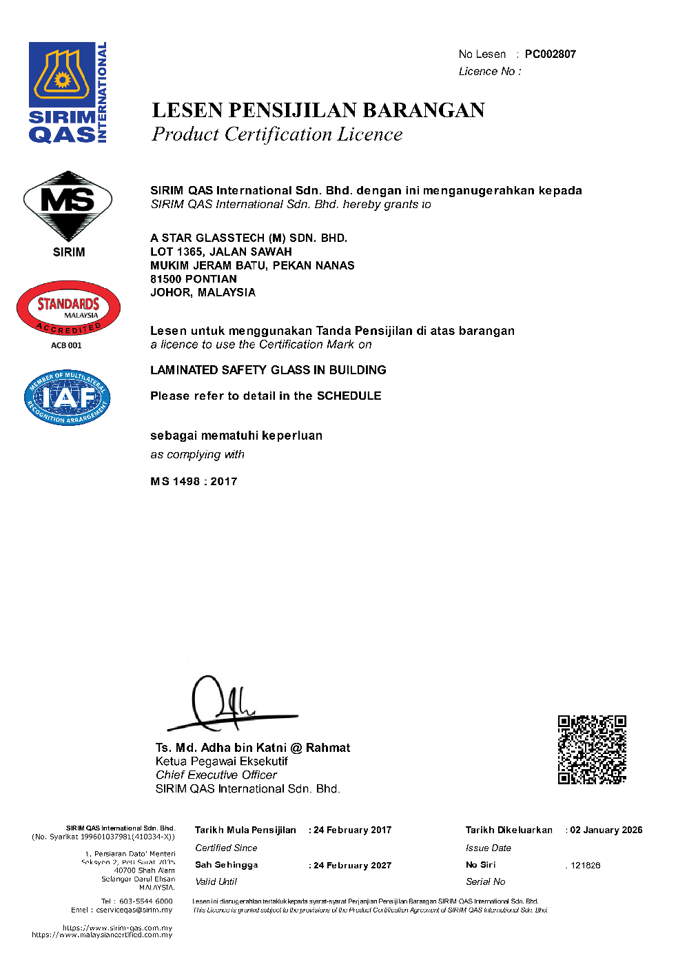 Certificate 1